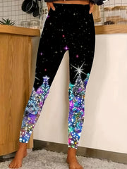 Casual Leggings Women's Plus Graphic Print Skinny Leggings