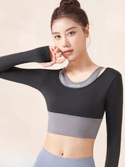 High Stretch Quick Dry Long Sleeve Workout Top for Women