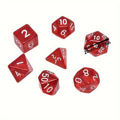 7pcs Transparent Dice Set D4 D6 D8 D10 D12 D20 6 Colors