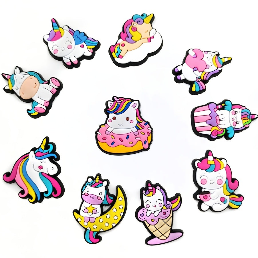 10pcs Unicorn Shoes Decoration for Girls Kids