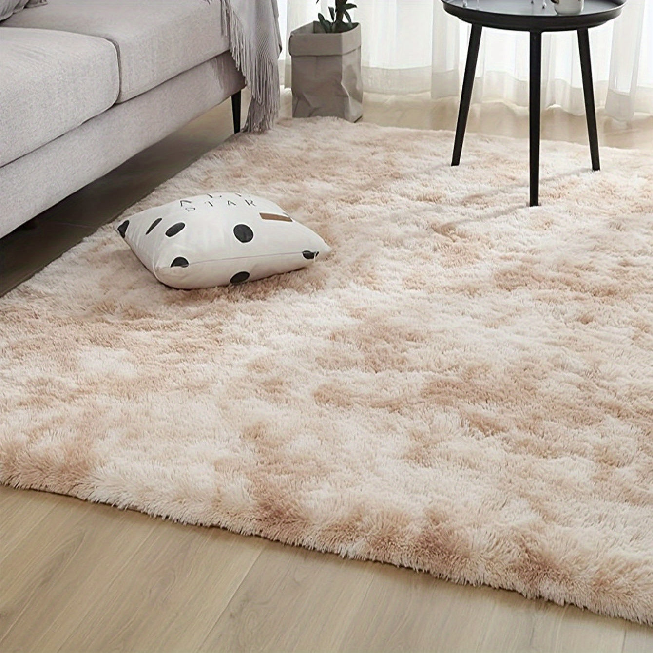 Ultra Soft Plush Rug Khaki Shaggy Area Rug for Living Room Bedroom