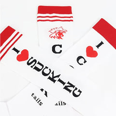 2 Pairs Men's Funny Non Slip Graphic Mid Calf Socks Autumn Winter Daily Wear