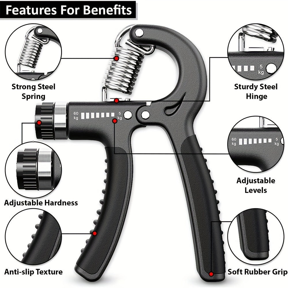 Adjustable Hand Grip Strengthener Kit Finger Exerciser