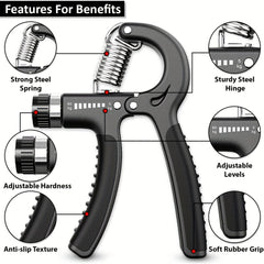 Adjustable Hand Grip Strengthener Kit Finger Exerciser