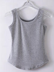 Slim Tank Top Solid Crew Neck Sleeveless Casual Summer Women's Clothing