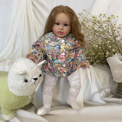 Pippa Reborn Doll, Floral Dress, Realistic Hair