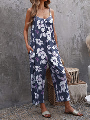Floral Print Cami Jumpsuit Wide Leg Loose Casual Jumpsuit