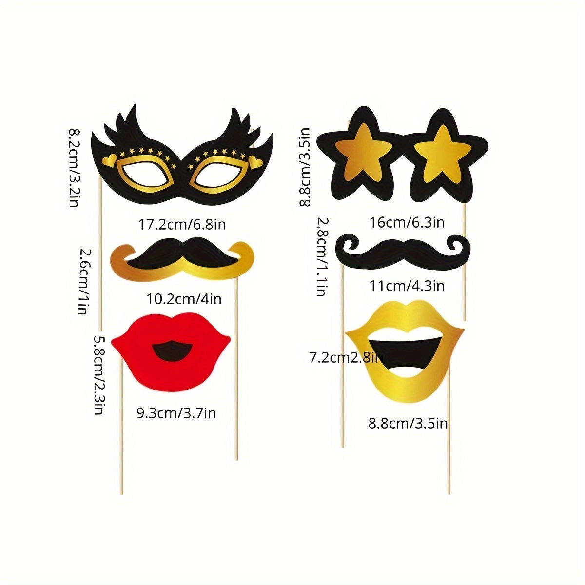 30pcs Golden Birthday Photo Props Party Decoration Shooting Supplies