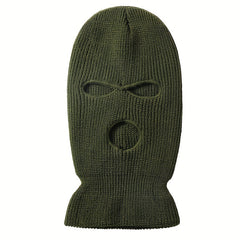 Funny 3-Hole Ski Mask Woolen Knitted Winter Hat