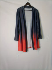 Women's Plus Ombre Long Sleeve Open Front Cardigan