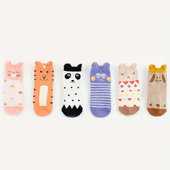 6 Pairs Baby Animal Pattern Non-Slip Socks for Kids
