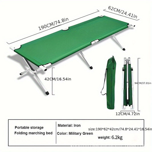 Portable Single Folding Bed for Office Nap and Camping - 1pc