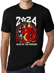 Men's Dragon Pattern Cotton Sports T-shirt for Summer