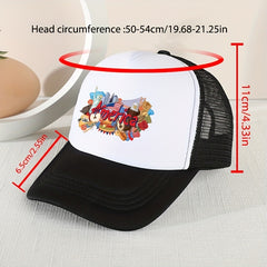 Little Kid's American Baseball Cap Mesh Print Sunshade Peaked Cap Snapback Hat