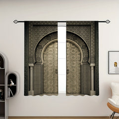 2pcs Moroccan Style Printed Curtains for Living Room Bedroom Kitchen