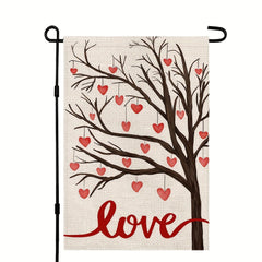 Love Heart Tree Garden Flag Double Sided Outdoor Seasonal Yard Decoration