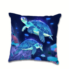 Noctilucent Turtle Pillowcase for Home Decoration 17.7 x 17.7