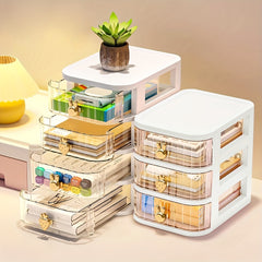 4-Layer Rabbit Storage Box Stationery Storage Multifunctional Desktop Drawer