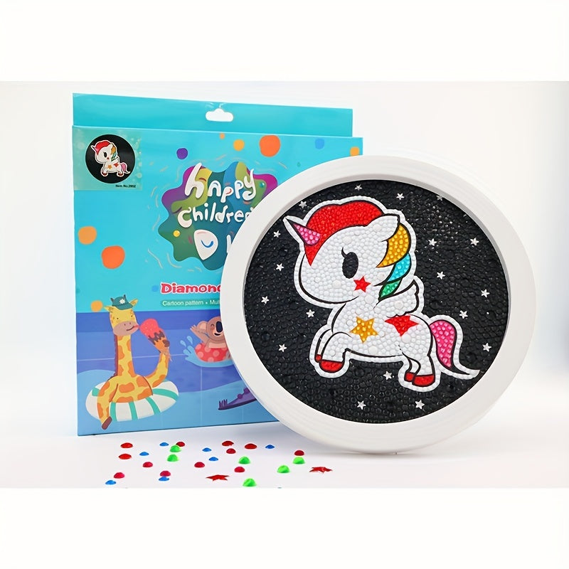 Kids' Diamond Painting DIY Kit w/ Round Photo Frame