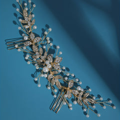 Leaf Shape Hairpin Faux Pearl Jewelry Bridal Wedding Hair Accessories