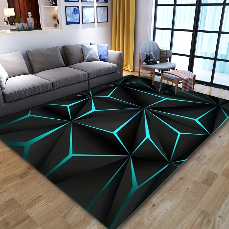 Modern Abstract Art Area Rug Geometry Floor Carpet Indoor Non Slip Easy Clean