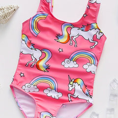 Girls' Rainbow Pony Swimsuit Ages 2-9