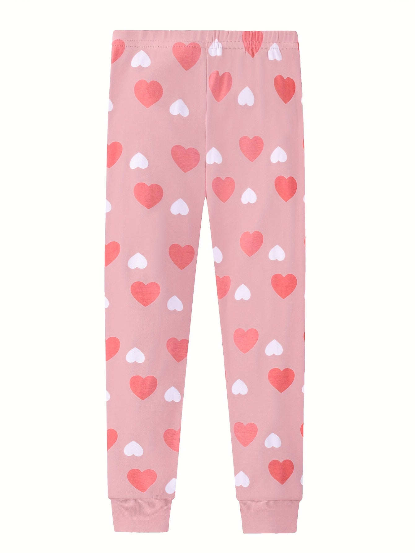 Cartoon Dog Print Cotton Pajama Set LOVE Print Top & Pants