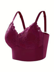 Lace Wireless Push-Up Bra Comfy & Breathable