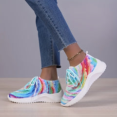 Women's Colorful Knit Sneakers Lightweight Running Shoes