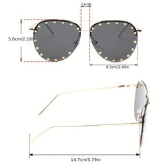 Men's Aviator Studded Metal Sunglasses