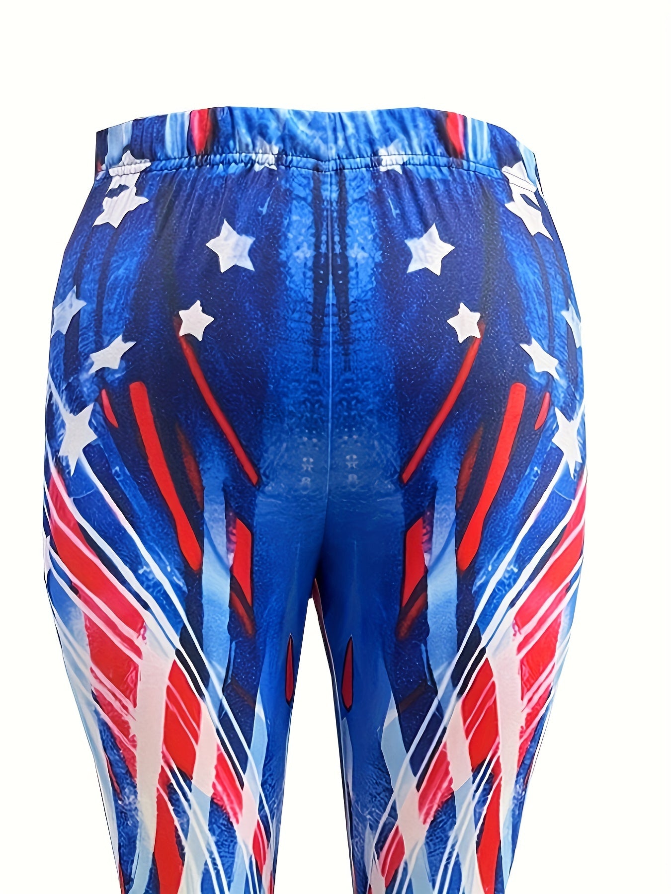 Flag Print Skinny Leggings High Waist Stretchy Leggings