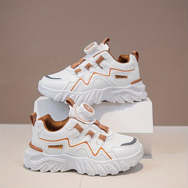 Girl's Chunky Shoes Rotating Buckle Non Slip Sneakers