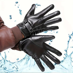 Outdoor Sports Waterproof PU Leather Gloves