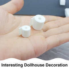 1:12 Scale Wall TP Holder with Roll & Accents for Dollhouse