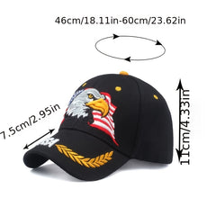Eagle American Flag Star Embroidered Baseball Cap Peaked Cap Sun Hat