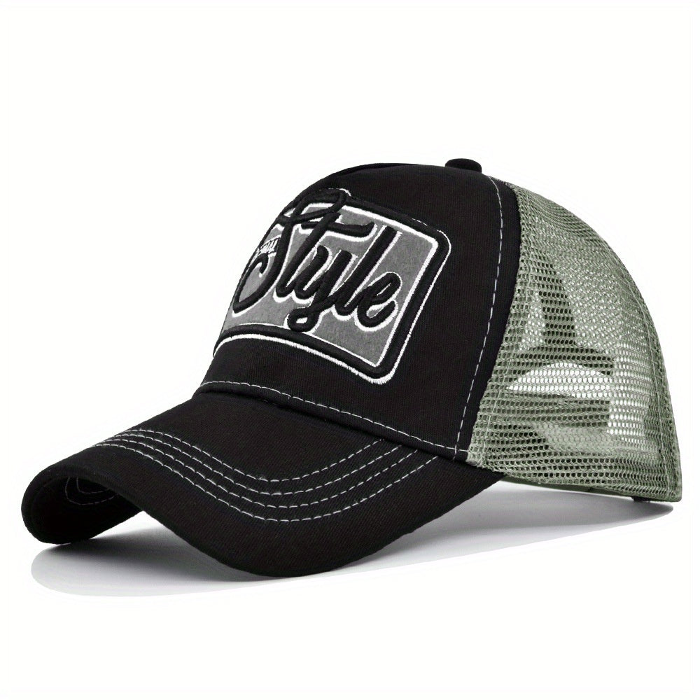 Embroidered Baseball Cap Adjustable Peaked Curved Brim Sun Hat