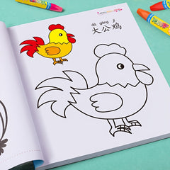 3 Theme Coloring Books with Paints for Kids 3+