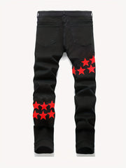 Regular Jeans Men's Casual Street Style Denim Pants With Pockets