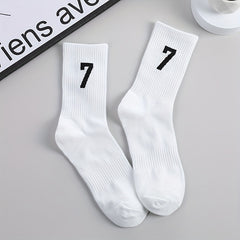 Number Print Socks Mid Tube Women's Stockings