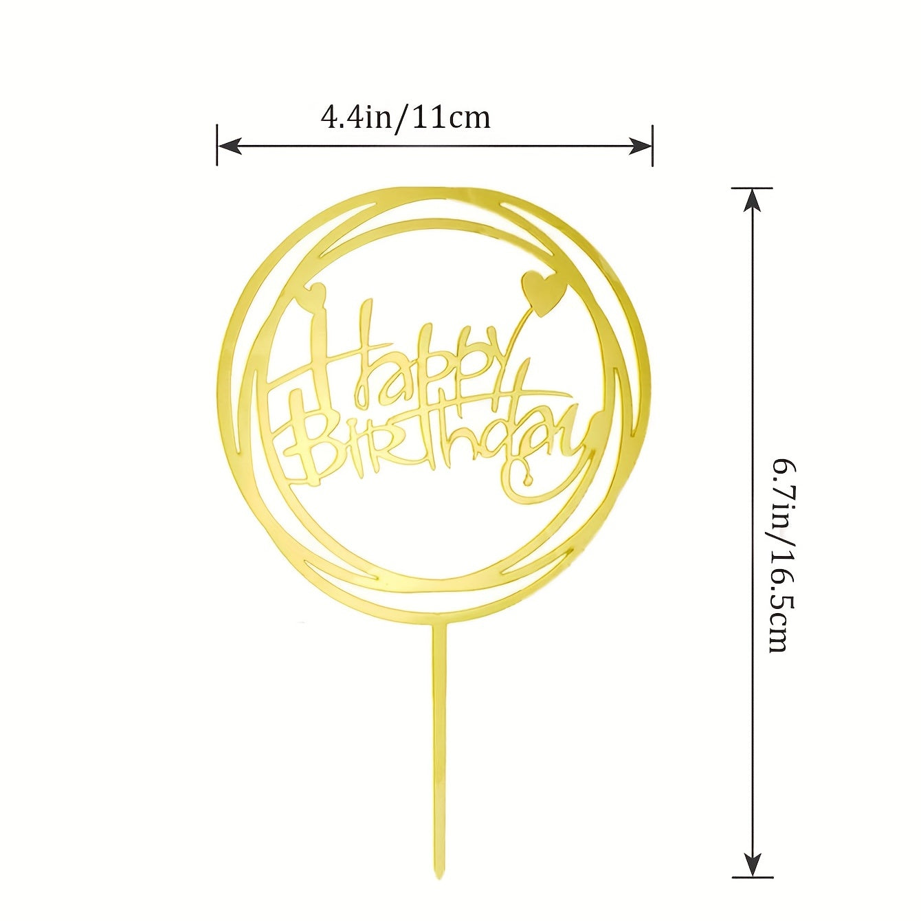 6pcs Happy Birthday Acrylic Cake Toppers