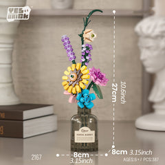 Mini Building Blocks Floral Architecture Set DIY Flowers Adults