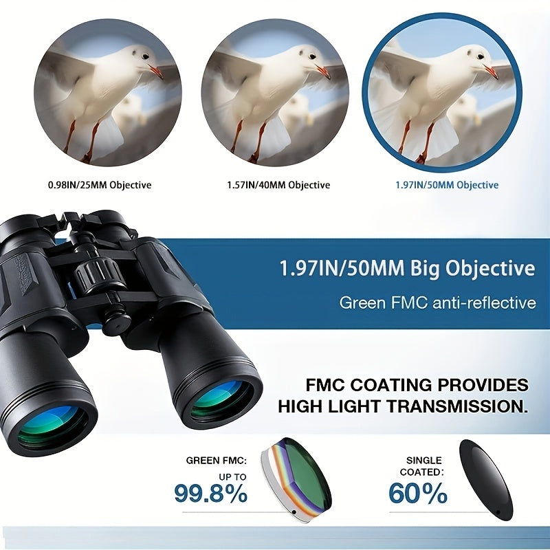 20x50 Compact Binoculars Adults Kids Bird Watching Travel Wildlife Outdoor