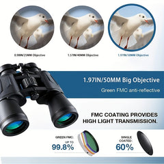 20x50 Compact Binoculars Adults Kids Bird Watching Travel Wildlife Outdoor