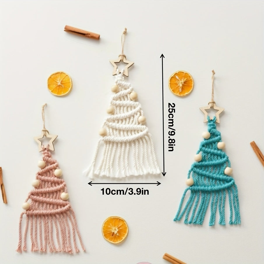 3pcs Macrame Cord Christmas Tree DIY Kit