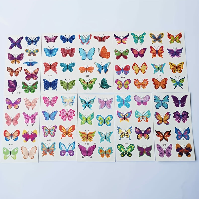 Colorful Butterfly Temporary Tattoo Stickers for Women Kids