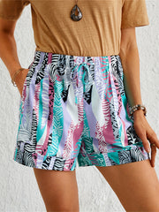 Graphic Print Drawstring Shorts with Pockets Women's Casual Summer Clothing