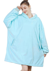 Fleece Hooded Lounge Robe with Pockets