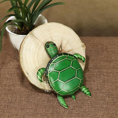 Handcrafted Tortoise Purse Wallet with Wrist Strap Zipper Closure Coin Purse