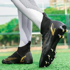 Men's Breathable Soccer Shoes High Top AG TF Cleats Football Boots