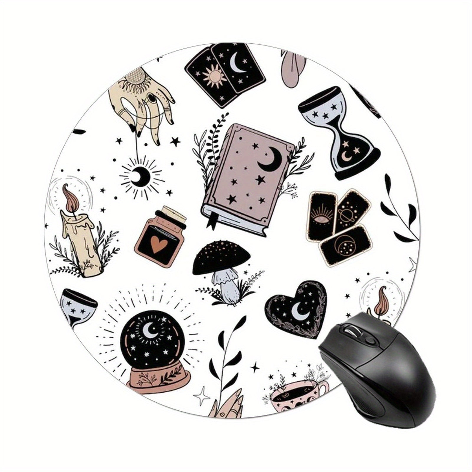 Round Mouse Pads Washable Fabrics Non Slip Rubber Base Computer Mouse Pads